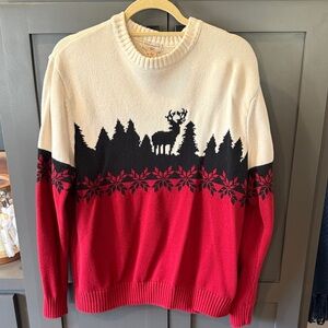 Dockers Red and Cream Crewneck Sweater